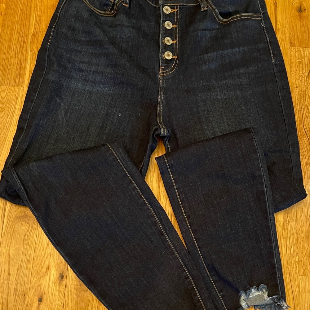 KanCan Midnight Blue Button-Fly Jeans